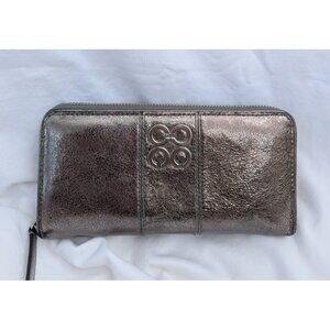 Coach Metallic Shimmery Leather Full Size Zip Around Accordion Wallet